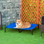 Cuccia rialzata per cani, lettino rinfrescante per cani in tessuto Oxford, borsa per il trasporto inclusa, 92 x 76 x 18 cm, blu
