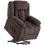 Fauteuil Releveur Électrique, Fauteuil Relax Électrique en Velours, Dossier Inclinable, Assise Large, Port USB, Marron