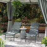 Lot de 2 bain de soleil chaise longue pliante textilène transat jardin extérieur inclinable 54 x 164 x 84 cm gris clair