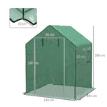 Telo di ricambio per serra da giardino 140 x 143 x 190 cm con finestra e porta con cerniera anti-UV