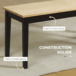 Ensemble Banc et Table à manger design moderne - grand plateau - assise confortable - en bois noir et naturel