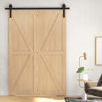 152,5 CM Quincaillerie de porte coulissante pliante kit de rails de porte de grange coulissante en acier pour 2 portes