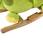 Jouet à Bascule Dinosaure Ceinture de sécurité Effet sonore 32 chansons pour enfants de 18+ Mois Bois Peluche Verte