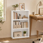 Bibliothèque étagère de rangement avec 3 compartiments et étagère réglable, 60 x 24 x 93 cm, blanc
