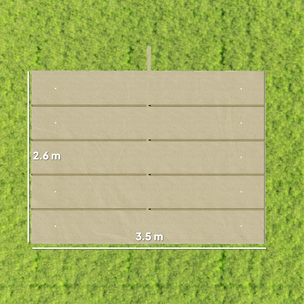 Toile de toit pour pergola tonnelle rétractable de 4 x 3 m - toile uniquement 350 x 260 cm beige
