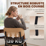 Lot de 2 Chaises de Salle à Manger, Chaises Cuisine sans Accoudoirs, Dossier Incurvé et Assise Rembourrée en PU, Noir