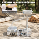 Évier à Main Portable Station de Lavage Camping Jardin Extérieur Voyager avec Réservoir d'Eau 17L Gris