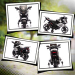 Moto électrique enfants 6 V, voiture électrique enfants avec roues d'entraînement, effets lumineux et sonores, blanc