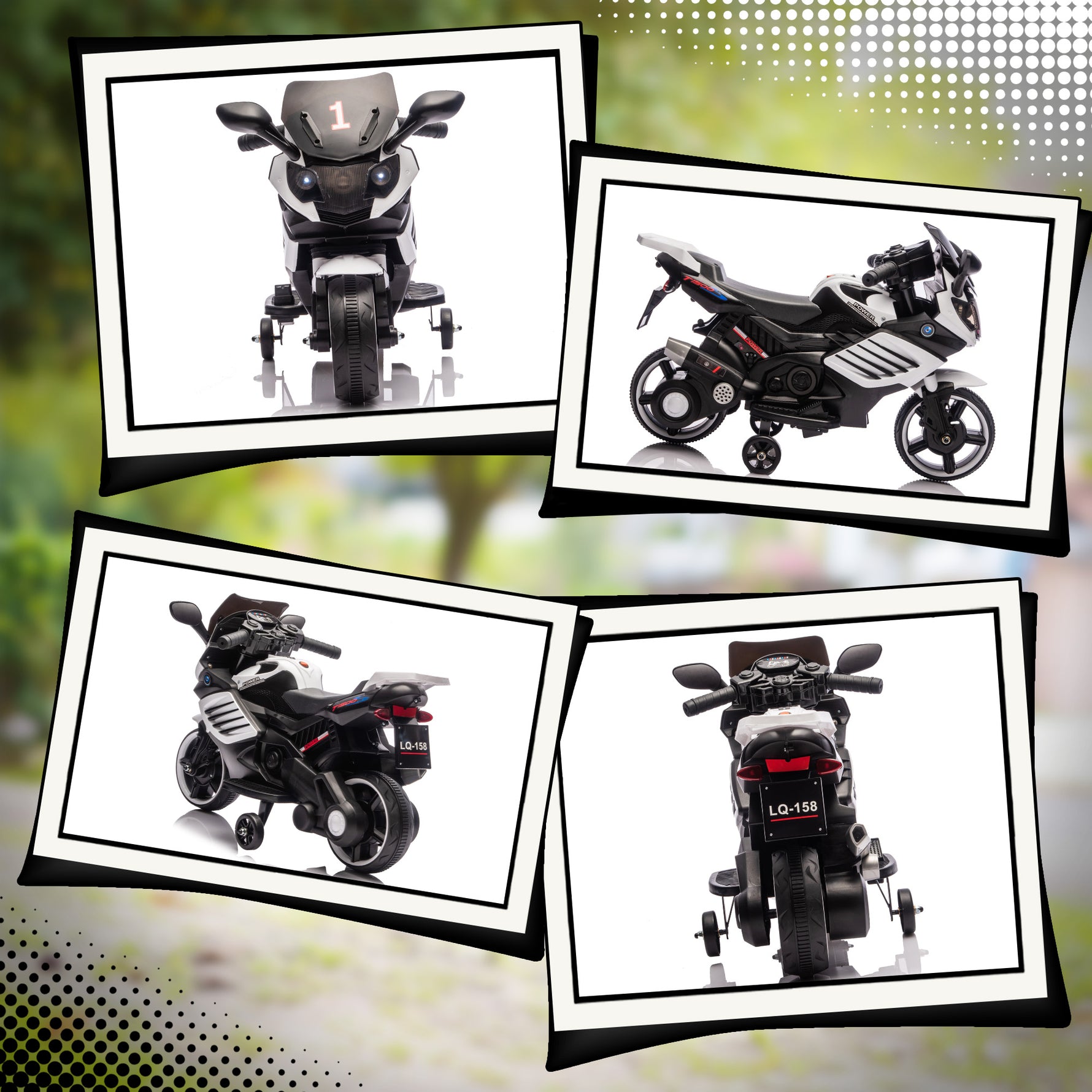 Moto électrique enfants 6 V, voiture électrique enfants avec roues d'entraînement, effets lumineux et sonores, blanc