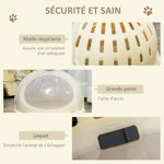 Caisse de transport niche pour chat maison pour chat portable panier lavable coussin amovible beige