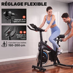 Cyclette da Spinning Connessa con App Zwift e Kinomap Magnetica Silenziosa Schermo LCD 98 x 57 x 120 cm Nero