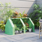 Mini Serre de Jardin Mini Serre Tunnel 180L x 90l x 90H cm Toit Pointu Acier PE Haute Densité 140 g/m² Anti-UV Fenêtres avec Zip Enroulables Vert