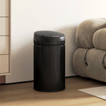 Poubelle cuisine automatique 30L acier inoxydable, poubelle à couvercle à fermeture en douceur, 32x30,5x51cm, noir