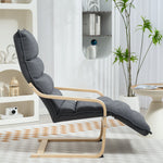 Fauteuil salon, fauteuil d'appoint rembourré en velours, repose-pieds réglable, structure en acier, 67x93x105cm, gris foncé