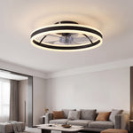 Ceiling fan with light and remote control, 50 cm ceiling fan light with 6 speeds, black