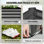 Potager sur Pieds en Métal, Jardinière Surélevée en Métal 241L avec Barres Renforcées et Tissu Non-Tissé, Gris Foncé-5