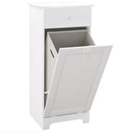 Meuble de salle de bain avec panier à linge, meuble de rangement avec tiroir - 40L x 38l x 90,5H cm - blanc