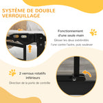 Barrière de sécurité pour chien barrière d'escalier extensible double verrouillage 74-80 x 76 cm noir