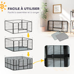 Parc de mise bas pour chien caisse de mise bas pour chiens avec porte tapis de propreté lavable 122 x 122 x 60 cm noir