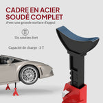 Lot de 2 chandelles voiture chandelles de levage capacité 3 tonnes hauteur réglable 290-418mm goupille de sécurité rouge