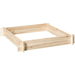 Jardinière en bois carré potager de jardin sans fond facile à assembler 100 x 100 x 16 cm en bois massif bois naturel