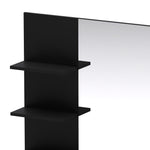 Badezimmerspiegel mit 3 Ablagen 60 x 48 cm, Moderner Wandspiegel für Schlafzimmer, Büro, Schwarz