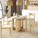 Table pliable de cuisine salle à manger 2 abattants - table ovale extensible - en bois chêne