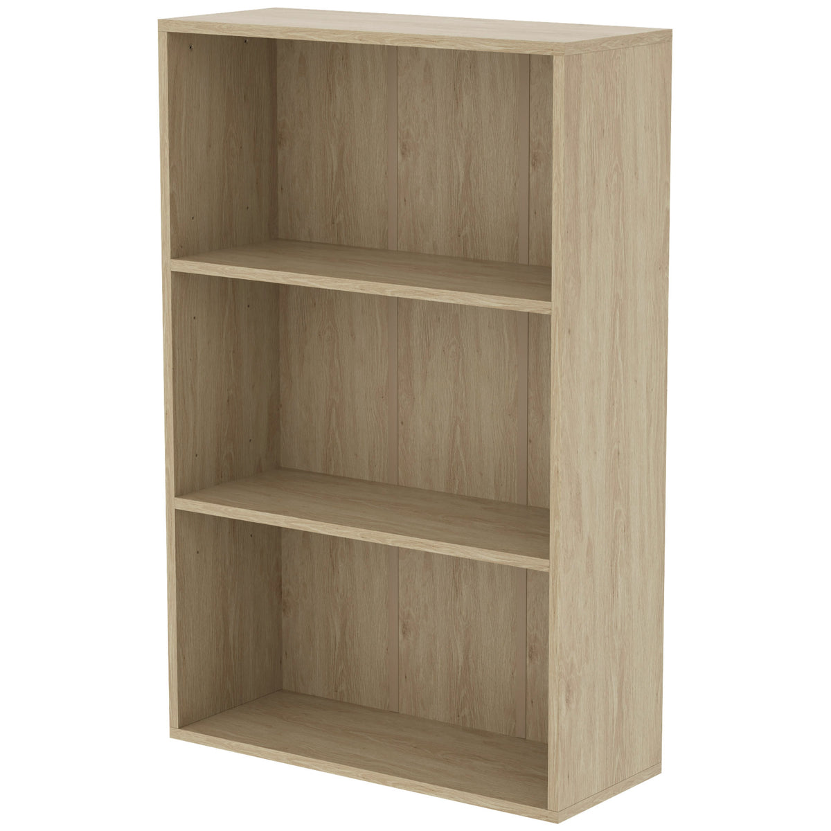 Bibliothèque étagère de rangement avec 3 compartiments et étagère réglable, 60 x 24 x 93 cm, bois naturel