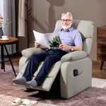 Fauteuil releveur électrique, fauteuil relax électrique avec fonction massage et chauffage, 89 x 94,5 x 103 cm, gris