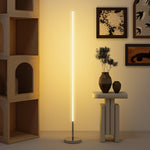 Lampadaire LED, lampadaire sur pied salon à intensité variable, télécommande, interrupteur à pied, Ø20x150cm, argent