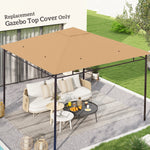 Ersatzdach für Pavillon, Gazebo-Ersatzdach, hochdichter Polyesterstoff 180 g/m², UV-beständig, 3 x 3 m, beige