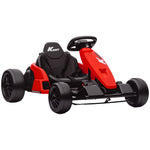 Kart Électrique pour Enfants 24 V, Go Kart, Moteur 2 x 150W, Mode Drift, Siège Réglable, Démarrage Progressif, Rouge