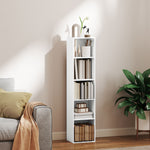Bibliothèque étagère de rangement 5 niveaux avec étagères réglables pour salon, chambre, bureau, 30x24x133,5cm, blanc