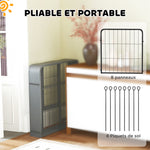 Parc pour chien enclos chien 8 panneaux modulable et pliable acier avec porte pour chiot intérieur extérieur 60 cm noir