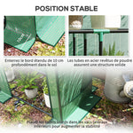 Serre de jardin avec étagères métalliques à 3 niveaux serre de balcon couverture PE toit incliné 144 x 48 x 152 cm vert