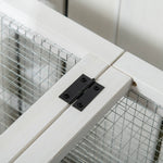 Clapier cage à lapins rongeurs sur roulettes 2 portes verrouillables - dim. 108L x 58l x 73,5H cm - bois massif