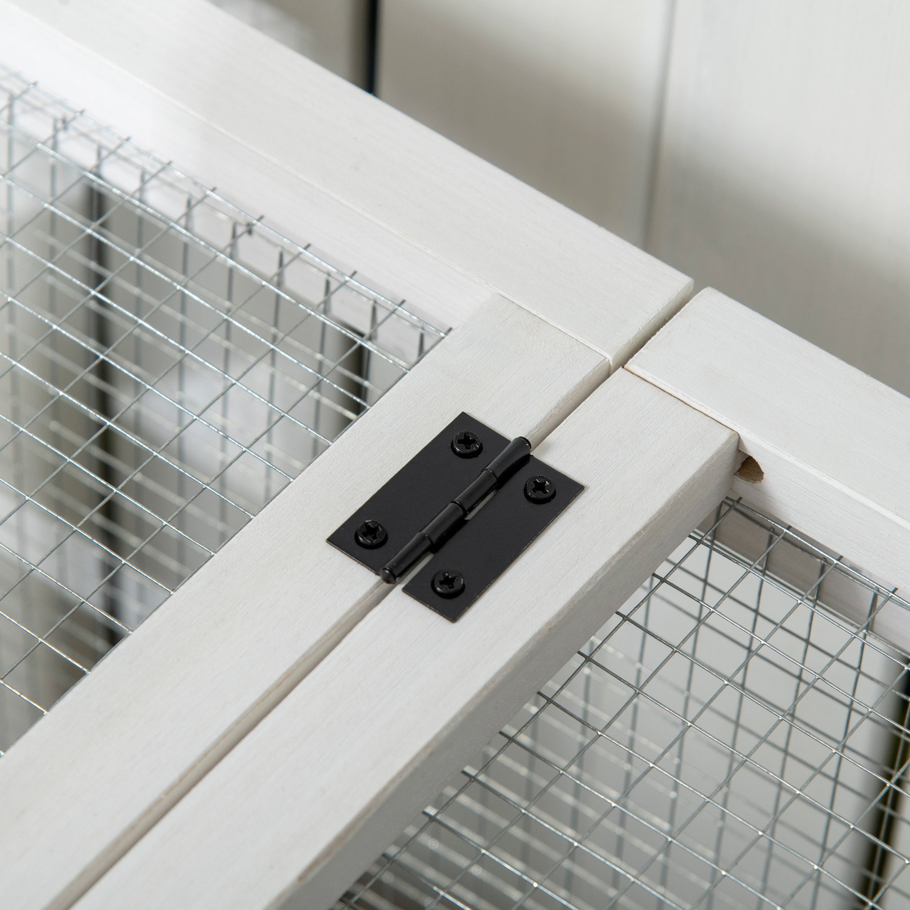 Clapier cage à lapins rongeurs sur roulettes 2 portes verrouillables - dim. 108L x 58l x 73,5H cm - bois massif