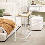 Bureau pliant table d'ordinateur 80 x 40 cm sur roulettes pour bureau à domicile, chambre, petits espaces, chêne