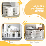 Barrière de sécurité chien barrière pliable pour chien pieds de support pointes antidérapantes 207,5 x 30 x 61 cm blanc