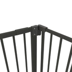 Barrière de sécurité animaux porte fermeture automatique système de double verrouillage sans perçage 3 extensions noir