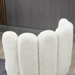 2er-Set Barhocker mit Fußstütze Stahl Stoff in Bouclé-Optik Höhe 65 cm Creme Schwarz