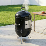 Fumoir 3 en 1 avec 3 Grilles de Cuisson, Thermomètre Intégré, Ventilation Réglable, 62,5x47,5x91cm, Noir