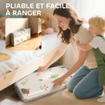 Tapis de jeu pour bébé pliable et réversible, tapis de sol en mousse épais, 180 x 150 x 1 cm, multicolore