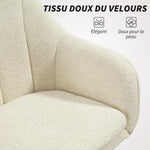 Chaise de bureau, fauteuil de bureau ergonomique réglable en hauteur, siège pivotante, fonction de bascule, beige