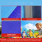 Château gonflable avec souffleur 8 en 1, parc aquatique, toboggan, trampoline, piscine à balles, oxford, multicolore