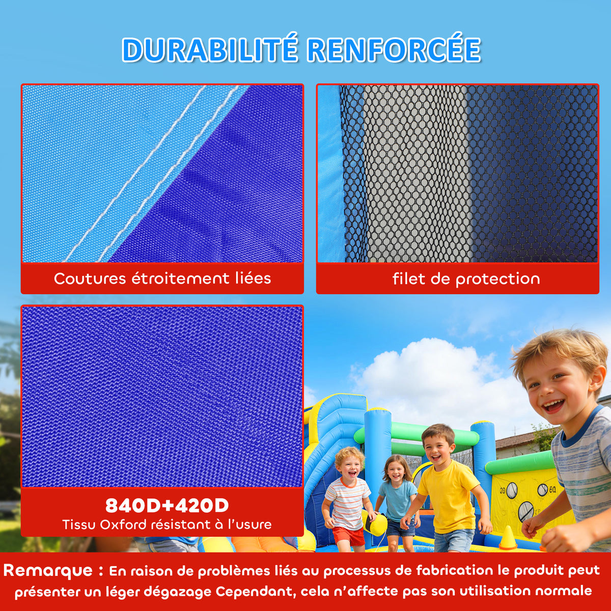 Château gonflable avec souffleur 8 en 1, parc aquatique, toboggan, trampoline, piscine à balles, oxford, multicolore