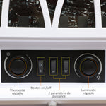 Cheminée électrique sur pied 1000/2000 W, fausse cheminée décorative avec effet flamme LED, blanc