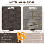 Paravent interieur en bois 4 panneaux 160 x 170 cm séparateur de pièce pliable pour salon, chambre à coucher, marron