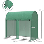 Serre de jardin 2 m² serre à tomates 2 portes zippées enroulables acier PE haute densité anti-UV 2 x 1 x 1,78 m vert