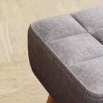 Repose pied salon ottoman siège rembourré en tissu avec pieds en bois 27 x 27 x 26 cm gris
